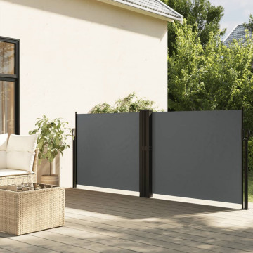 Copertină laterală retractabilă, antracit, 140x600 cm - Img 1