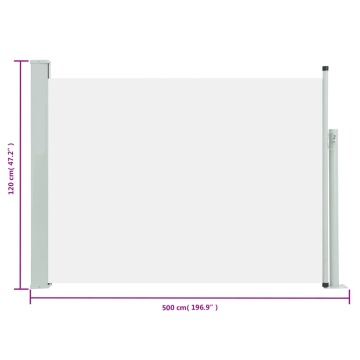 Copertină laterală retractabilă de terasă, crem, 120 x 500 cm - Img 7