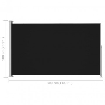 Copertină laterală retractabilă de terasă, negru, 180x300 cm - Img 6