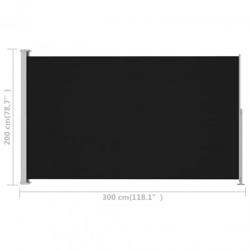 Copertină laterală retractabilă de terasă, negru, 200 x 300 cm - Img 6