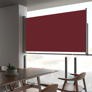 Copertină laterală retractabilă de terasă, roșu, 160 x 300 cm - Img 1
