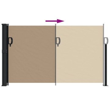 Copertină laterală retractabilă, gri taupe, 120x300 cm - Img 8