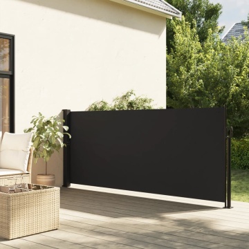 Copertina laterală retractabilă, negru, 140x500 cm - Img 1