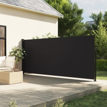 Copertină laterală retractabilă, negru, 160 x 600 cm - Img 1