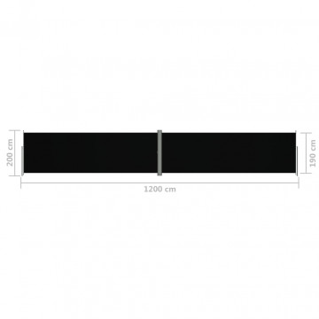 Copertină laterală retractabilă, negru, 200x1200 cm - Img 7