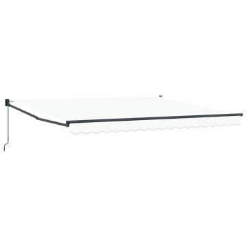 Copertină manuală retractabilă Alb 400x300 cm, Material de înlocuire pentru copertină pentru cadru de 4x3 m Alb - Img 2