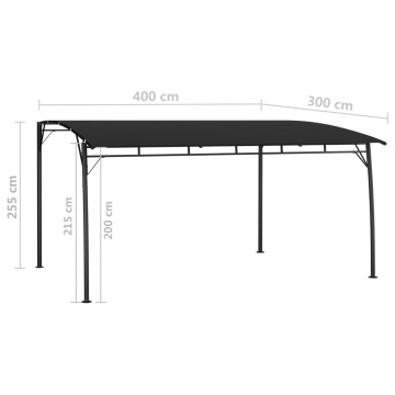 Copertină pavilion de grădină, antracit, 4x3x2,55 m - Img 5