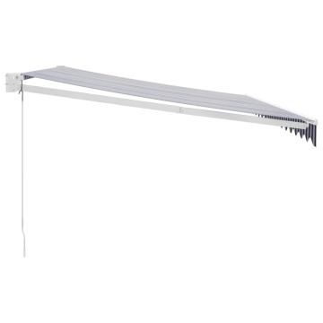 Copertină retractabilă albastru/alb, 4,5x3 m, textil/aluminiu - Img 4