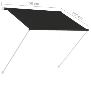 Copertină retractabilă, antracit, 150 x 150 cm - Img 7