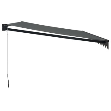 Copertină retractabilă, antracit, 5x3 m, textil și aluminiu - Img 4
