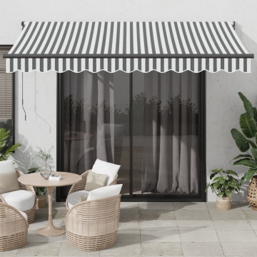Copertină retractabilă antracit/alb, 3,5x2,5 m, textil/aluminiu - Img 1