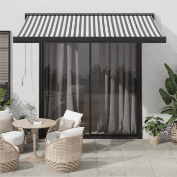 Copertină retractabilă antracit/alb, 3,5x2,5 m, textil/aluminiu - Img 1