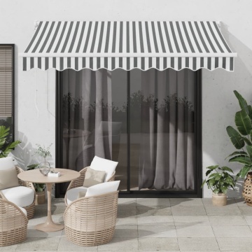 Copertină retractabilă antracit/alb, 3x2,5 m, textil/aluminiu - Img 1