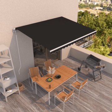 Copertină retractabilă automat, antracit, 400x350 cm - Img 1