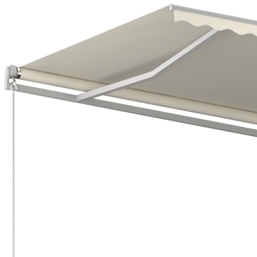Copertină retractabilă automat cu stâlpi, crem, 3,5x2,5 m - Img 5