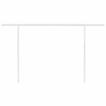 Copertină retractabilă automat, cu stâlpi, crem, 4x3 m - Img 6