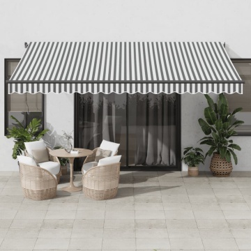 Copertină retractabilă automat LED-uri antracit/alb 450x350 cm - Img 1