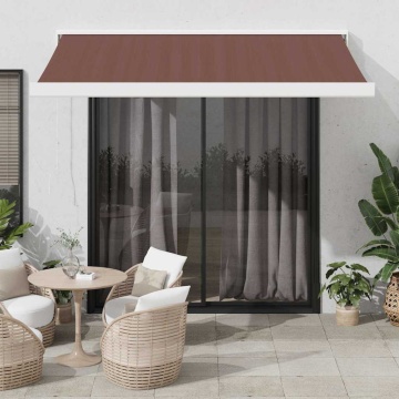 Copertina retractabilă automat, maro, 350x250 cm - Img 1