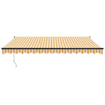 Copertină retractabilă automată, galben și alb, 4x3 m - Img 3