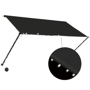 Copertină retractabilă cu LED, antracit, 250 x 150 cm - Img 2