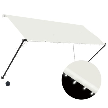 Copertină retractabilă cu LED, crem, 250 x 150 cm - Img 2