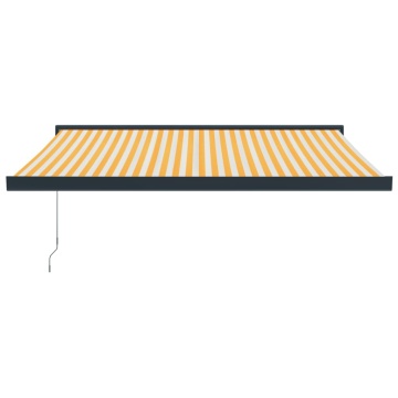 Copertină retractabilă, galben/alb, 3x2,5 m, textil/aluminiu - Img 3