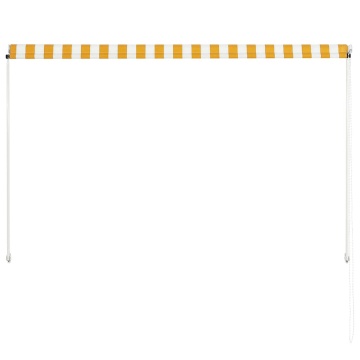 Copertină retractabilă, galben și alb, 200 x 150 cm - Img 8