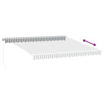 Copertină retractabilă manual, antracit/alb, 400x300 cm - Img 8