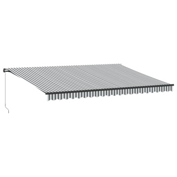 Copertină retractabilă manual, antracit/alb, 500x300 cm - Img 2