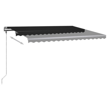 Copertină retractabilă manual cu LED, antracit, 400x300 cm - Img 8