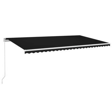Copertină retractabilă manual cu LED, antracit, 600x300 cm - Img 2