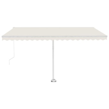 Copertină retractabilă manual cu LED, crem, 400x300 cm - Img 8