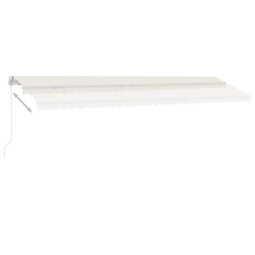 Copertină retractabilă manual cu LED, crem, 600x300 cm - Img 4