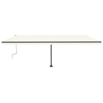 Copertină retractabilă manual cu LED, crem, 600x300 cm - Img 4