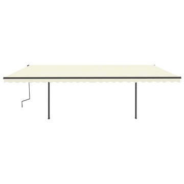 Copertină retractabilă manual cu LED, crem, 6x3 m - Img 3