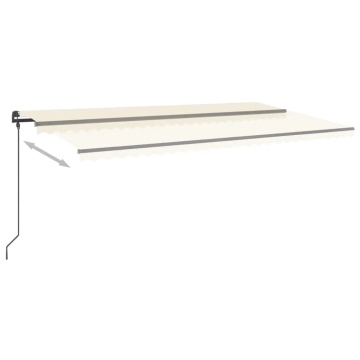Copertină retractabilă manual cu LED, crem, 6x3 m - Img 8
