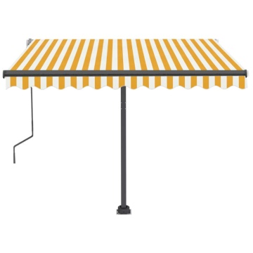 Copertină retractabilă manual cu LED, galben și alb, 350x250 cm - Img 8