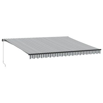 Copertină retractabilă manual cu LED-uri antracit/alb 450x350cm - Img 2