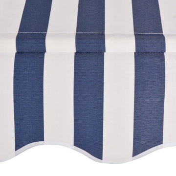 Copertină retractabilă manual, dungi albastru și alb, 150 cm - Img 4