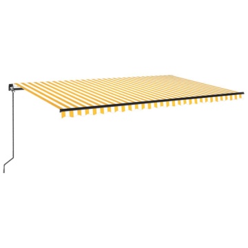 Copertină retractabilă manual, galben și alb, 500x300 cm - Img 2