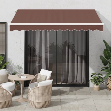 Copertină retractabilă manual, maro, 300x250 cm - Img 1