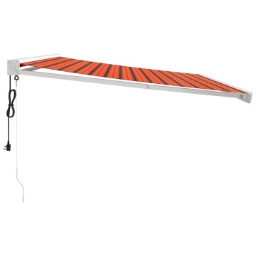 Copertină retractabilă portocaliu/maro 4,5x3 m, textil/aluminiu - Img 4