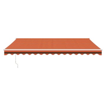 Copertină retractabilă portocaliu/maro 4x3 m, textil/aluminiu - Img 3
