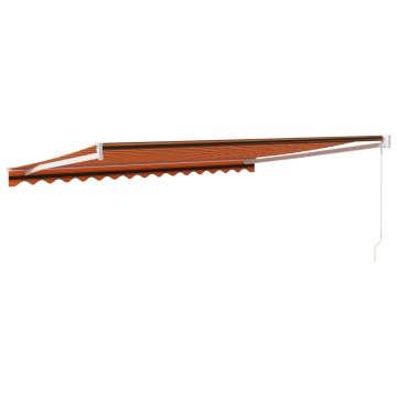 Copertină retractabilă portocaliu/maro 4x3 m, textil/aluminiu - Img 8