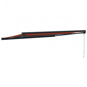 Copertină retractabilă portocaliu/maro 4x3 m, textil/aluminiu - Img 8