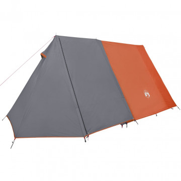 Cort camping 3 persoane gri/portocaliu 465x220x170cm tafta 185T - Img 8