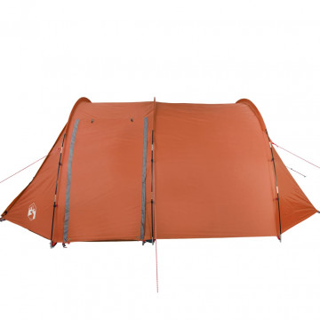 Cort camping 4 persoane gri/portocaliu 420x260x153cm tafta 185T - Img 7