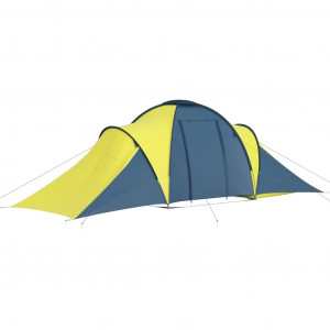 Cort camping, 6 persoane, albastru și galben - Img 8
