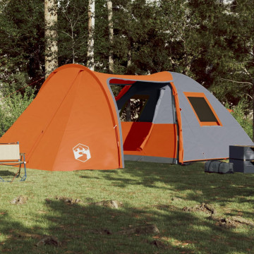 Cort camping 6 persoane gri/portocaliu 466x342x200cm tafta 185T - Img 3