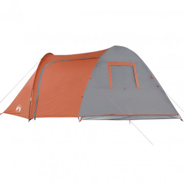 Cort camping 6 persoane gri/portocaliu 466x342x200cm tafta 185T - Img 5